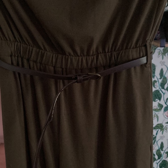 ZESICA Off Shoulder Strapless Belted Wide Leg Jumpsuit - Picture 4 of 4